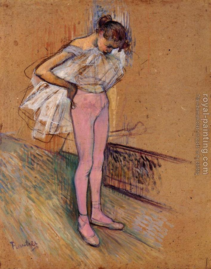 Henri De Toulouse-Lautrec : Dancer Adjusting Her Tights